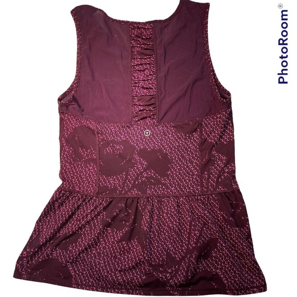 American Eagle Burgundy Peplum Workout Top - Picture 5 of 6